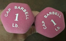 Pair 1lb CAP Neoprene Dumbells Weights Pink Total 2lbs.