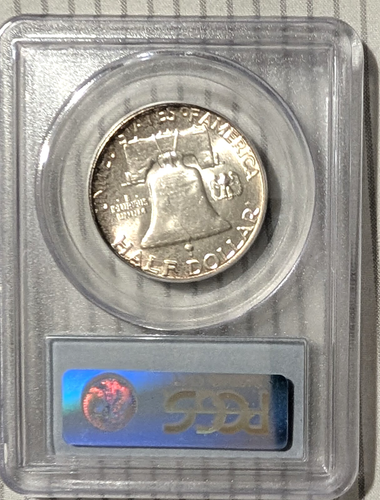 1954 P PCGS + CAC MS65 FBL Mint Set Toned Franklin Half Dollar GEM BU Lustrous - Picture 8 of 9
