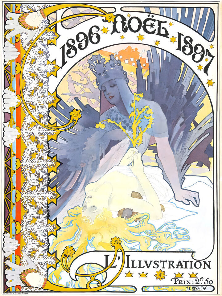 Noel 1896 1897 L'Illustration Alphonse Mucha Nouveau Cover