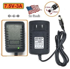 7.5V 3A AC/DC Adapter wall wart Power Supply home electronics 5.5x2.1mm Plug