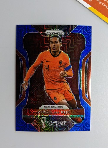 Virgil van Dijk [Blue Mojo] #163 2022 Panini Prizm World Cup card