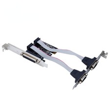 PCI-E 2 RS232 Serial COM Port Riser Card Printer Parallel Port Adapter Converter