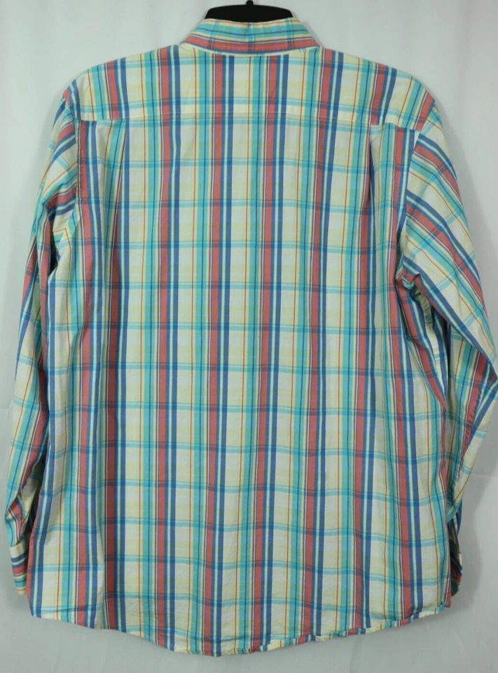Southern Tide Colorful Plaid Button Down Shirt Men's Large Cotton Stretch Blend - Image 3 of 4