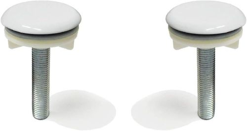 2 X Tappo Copri Foro Bianco Ottone Cromato