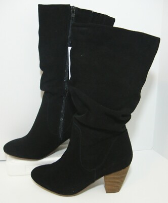 suede calf high boots