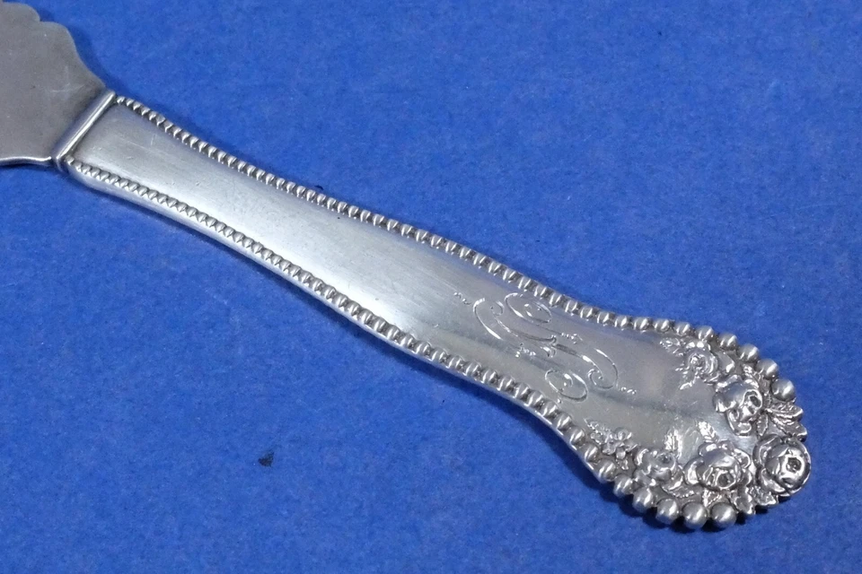 Vintage Gorham Lancaster Sterling Silver Cake Knife Saw 9 1/2" Monogrammed - Image 2 of 4