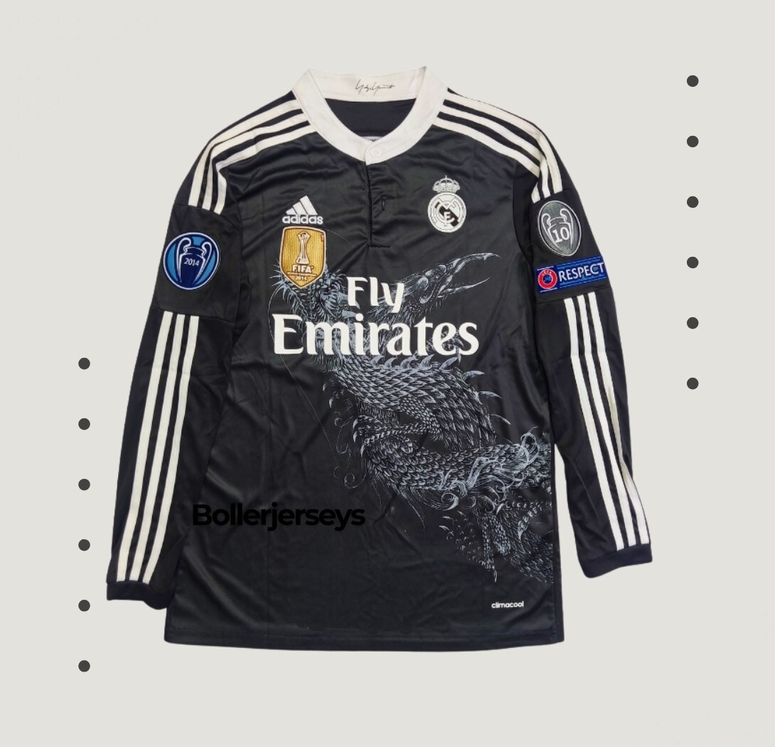 Real Madrid 2014/2015 UCL Long Sleeve Black Dragon Jersey - Cristiano  Ronaldo #7 | eBay