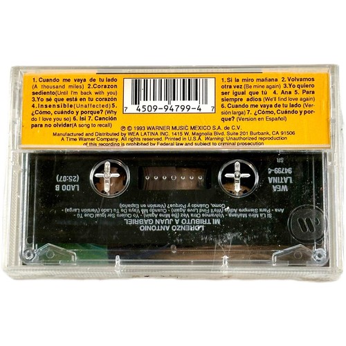 LORENZO ANTONIO Mi Tributo A Juan Gabriel Cassette Tape Nuevo Sellado Latin Rara - Picture 2 of 4