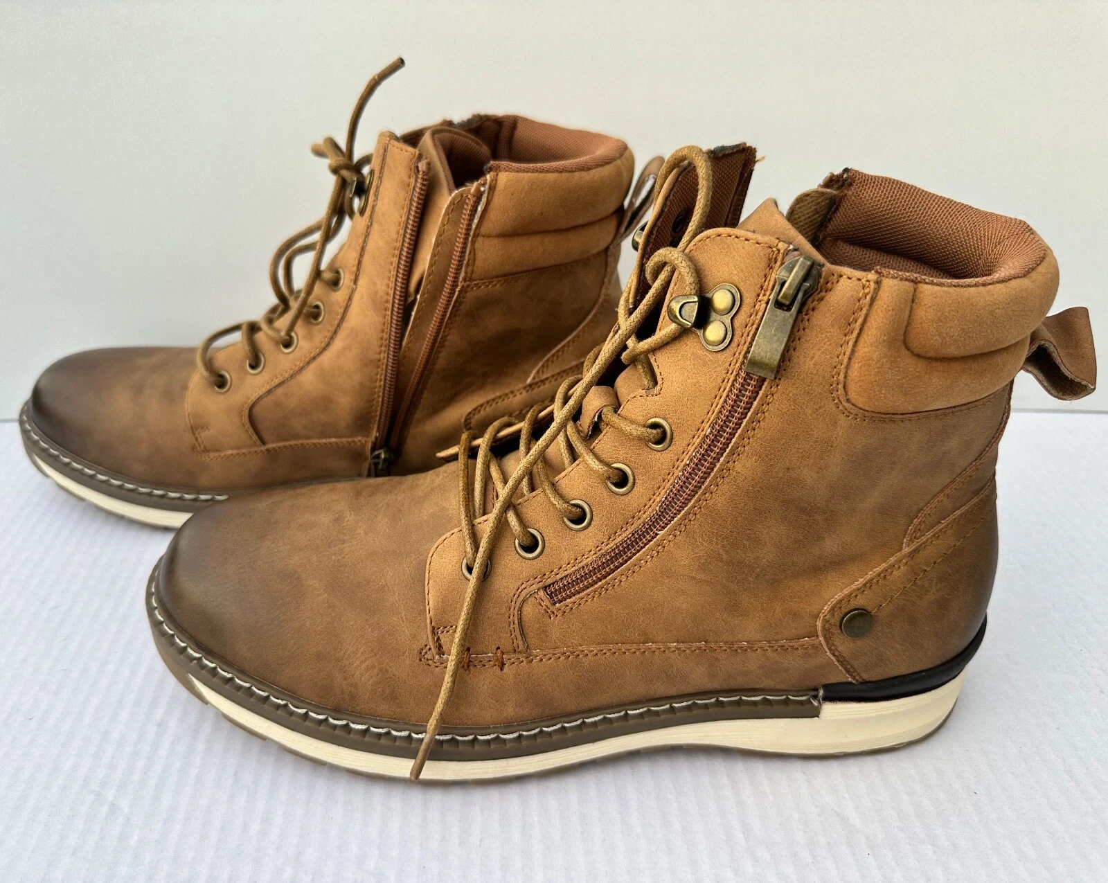 Vostey Boots Hiking Chukka Mens Size 9.5 Brown Casual Waterproof. Free Shipping.
