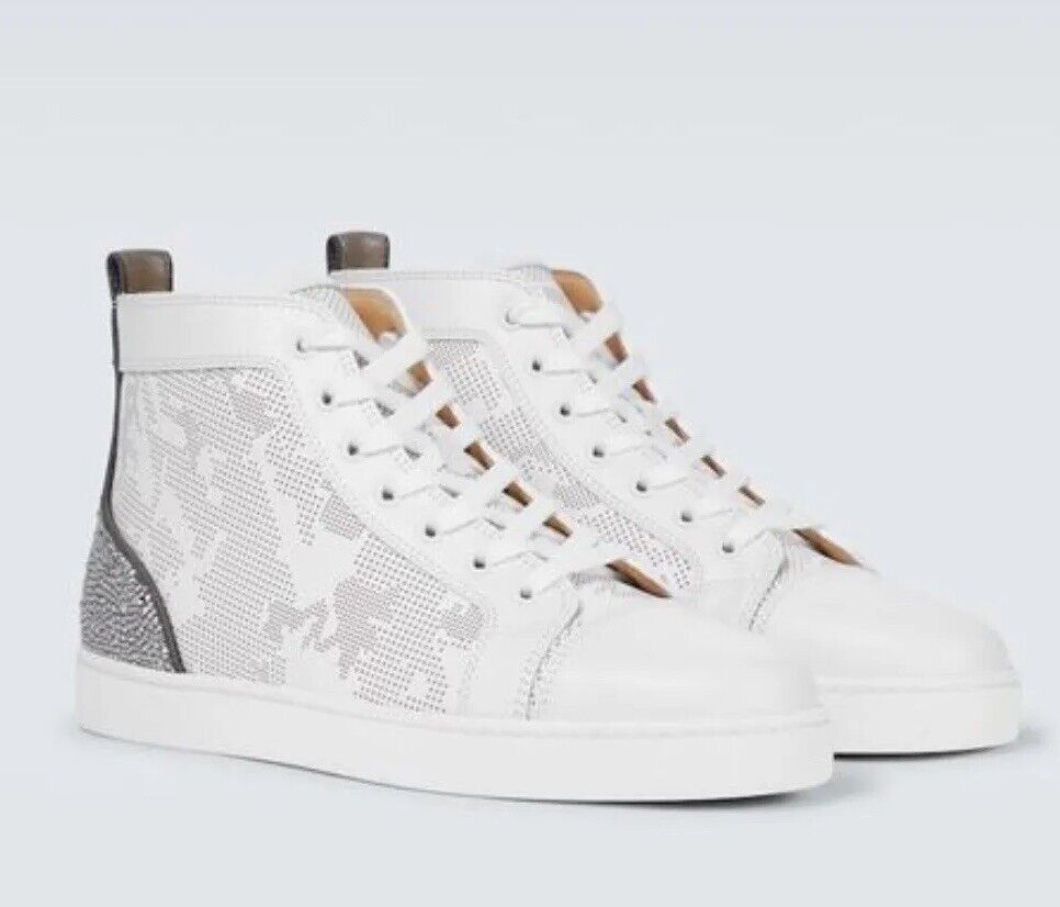Christian Louboutin Men's White Louis Sp Strass High Top Christian Louboutin Men's White Louis Sp Strass High Top