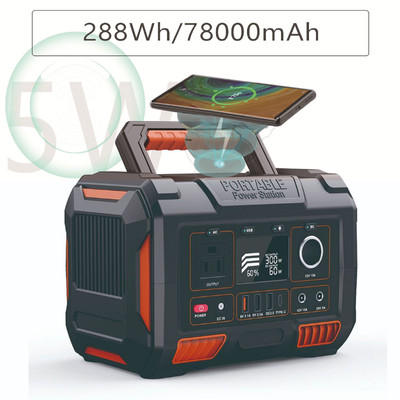 300W Tragbares Powerstation 220V/110V Solargenerator 288Wh 78000mAh Battery Akku