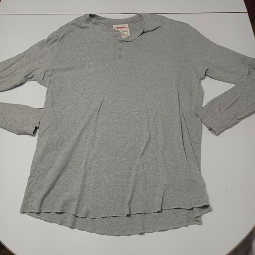 Levis Men XXXL Henley Shirt Grey Long 