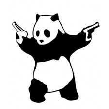 Panda With Guns Banksy Decal Vinyl Car Window Sticker Any Size Panda With Guns Banksy Decal Vinyl Car Window Sticker Any Size