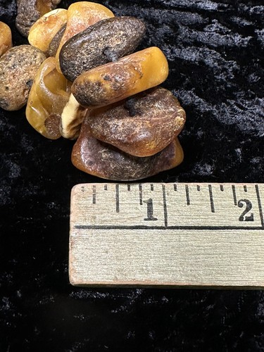 Antique Butterscotch Egg Yolk Raw Natural Amber Nugget Beads Necklace 47 Grams - Picture 14 of 16