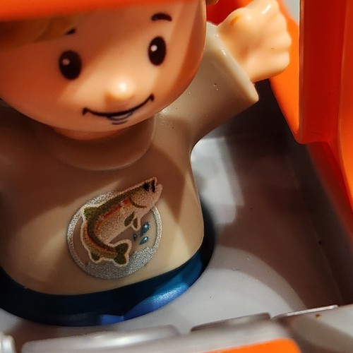 Fisher Price Little People Orange Jeep Help A Friend Boy with Fish on Shirt ATV - 第 3/19 張圖片