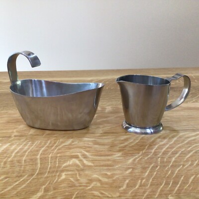 Gense 18/8 Stainless Steel Set Gravy Boat 11 oz and Pitcher 6 oz MCM Sweden