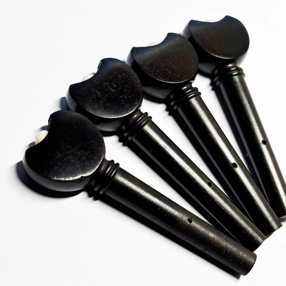 Baroque Style 4/4 Violin Ebony Pegs Peg fit Full Size Bone Insert Decoration  - Image 3 of 4