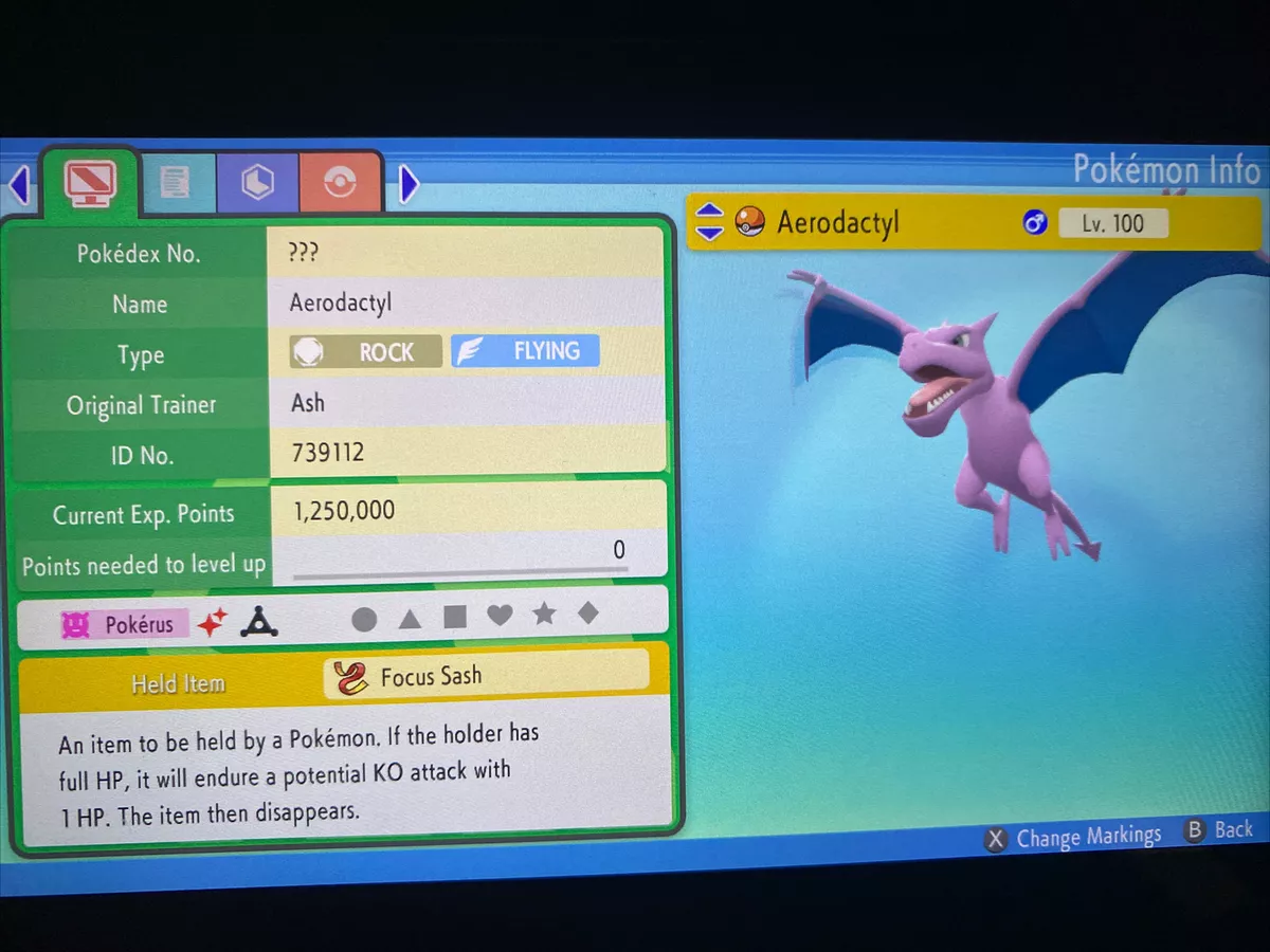 6IV Shiny Aerodactyl Pokemon Brilliant Diamond and Shining Pearl