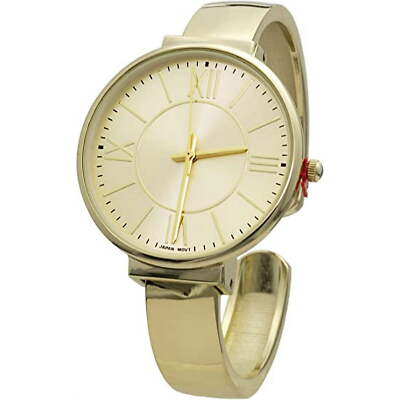 Blekon Collections Women Quartz 36mm Case Elegant Face Narrow Cuff Bangle Watch