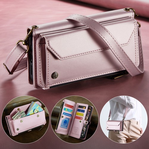 Crossbody Wallet Case Leather Cover Cards Slots for iphone 13 14 15 16 Pro Max - Picture 20 of 29