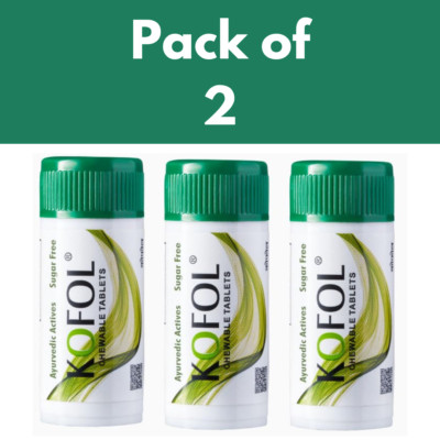Charak Pharma Kofol Chewable Tabs for Cough, Sore Throat Ayurvedic 60 Tablets