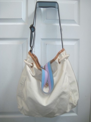 GAP Large Hobo Beige Canvas Cross Body Combo Tote Bag with Adjustable Strap NWT - 第 1/14 張圖片