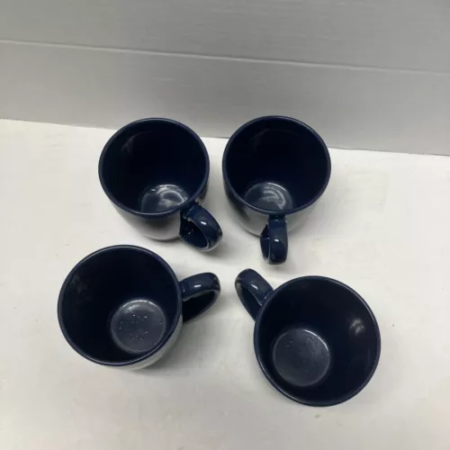 Corelle Coordinates Stoneware Navy Blue 10-12oz Coffee Tea Cups Mugs Set of 4