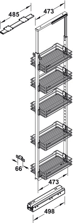 Armario Set Gabinete Alacena Extracción Extensión Completa Mueble de Cocina - Imagen 3 de 4
