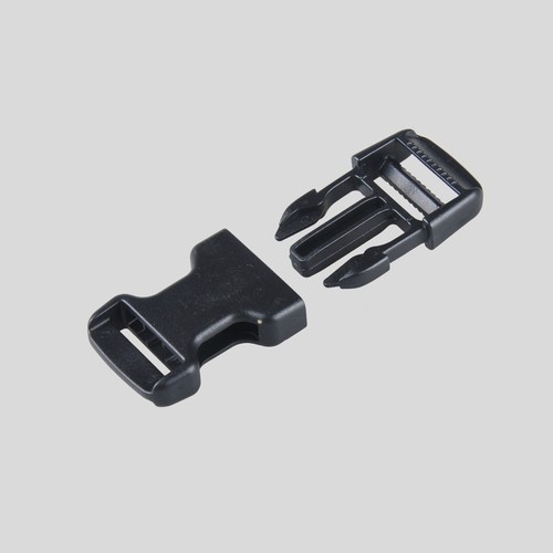 3x 25mm Black Side Quick Release Buckle Clip Cord Strap Backpack Bag Safe - Picture 2 of 3