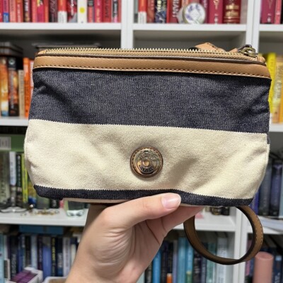 Tommy Hilfiger Navy Denim Blue/cream white striped crossbody