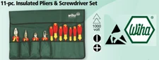 WIHA 11PC INSULATED SET PLIERS,CUTTERS,SCREWDRIVERS ITEM NO. 7832986 (CH)-(FT)
