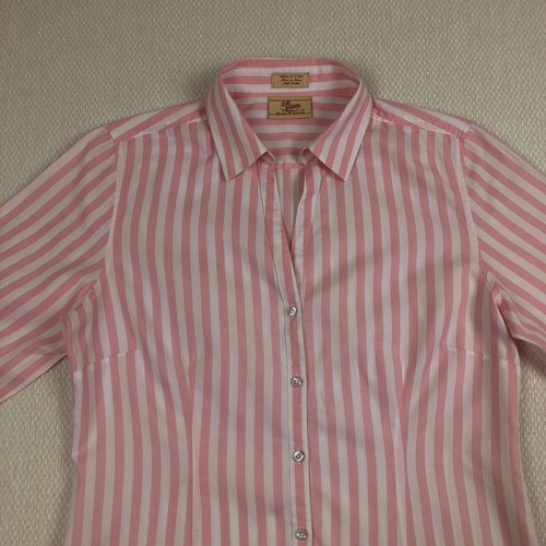 R M Williams Women’s 3/4 Sleeve Striped Shirt Sz 10 Semi Fitted 100% Cotton - Picture 2 of 13