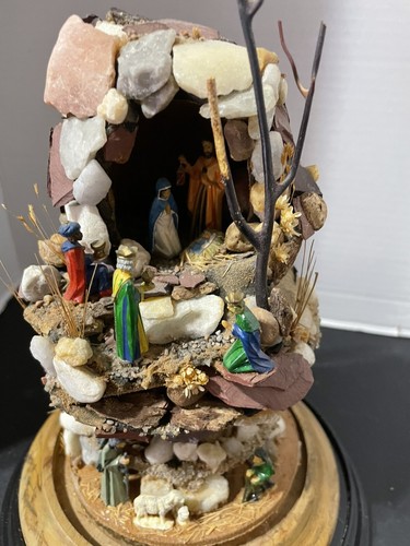 Globo d'arte vintage cupola mangia presepe decorazione natalizia roccia - Foto 11 di 11