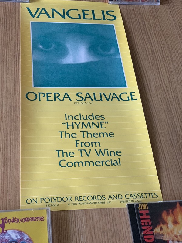 Vangelis 1987 Opera Sauvage Promo Poster    “HYMNE” Evangelos Papathanassiou