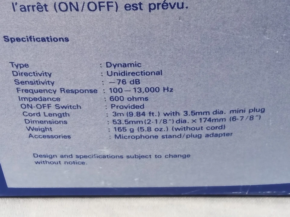 JVC MV-20 Vocal Dynamic Microphone Uni-Directional 10 feet cord - Untested - Image 4 of 4