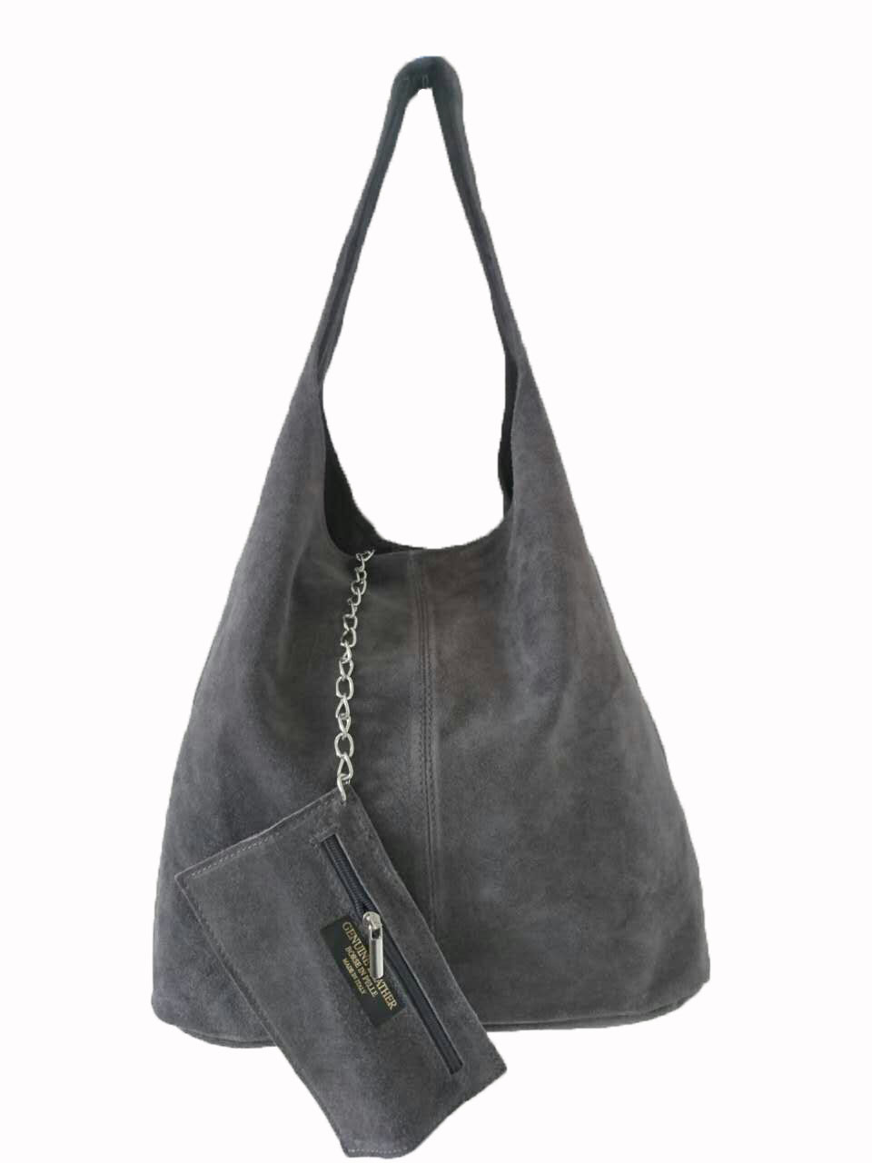 Women's Italian Genuine Real Suede Leather Ladies Shoulder slouch bag Tote Bag