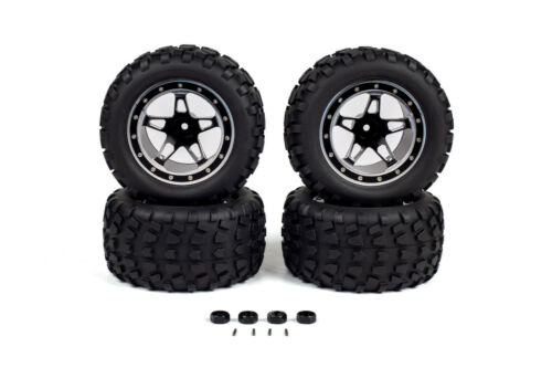 Set of 4 Wheels CNC Aluminum Rim w/ Tires for Traxxas Rustler BL-2S 12mm - Picture 6 of 10