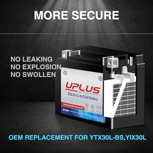 UPLUS YTX30L-BS Motorcycle Battery, YIX30L-BS Replacement Maintenance Free & - Picture 5 of 7