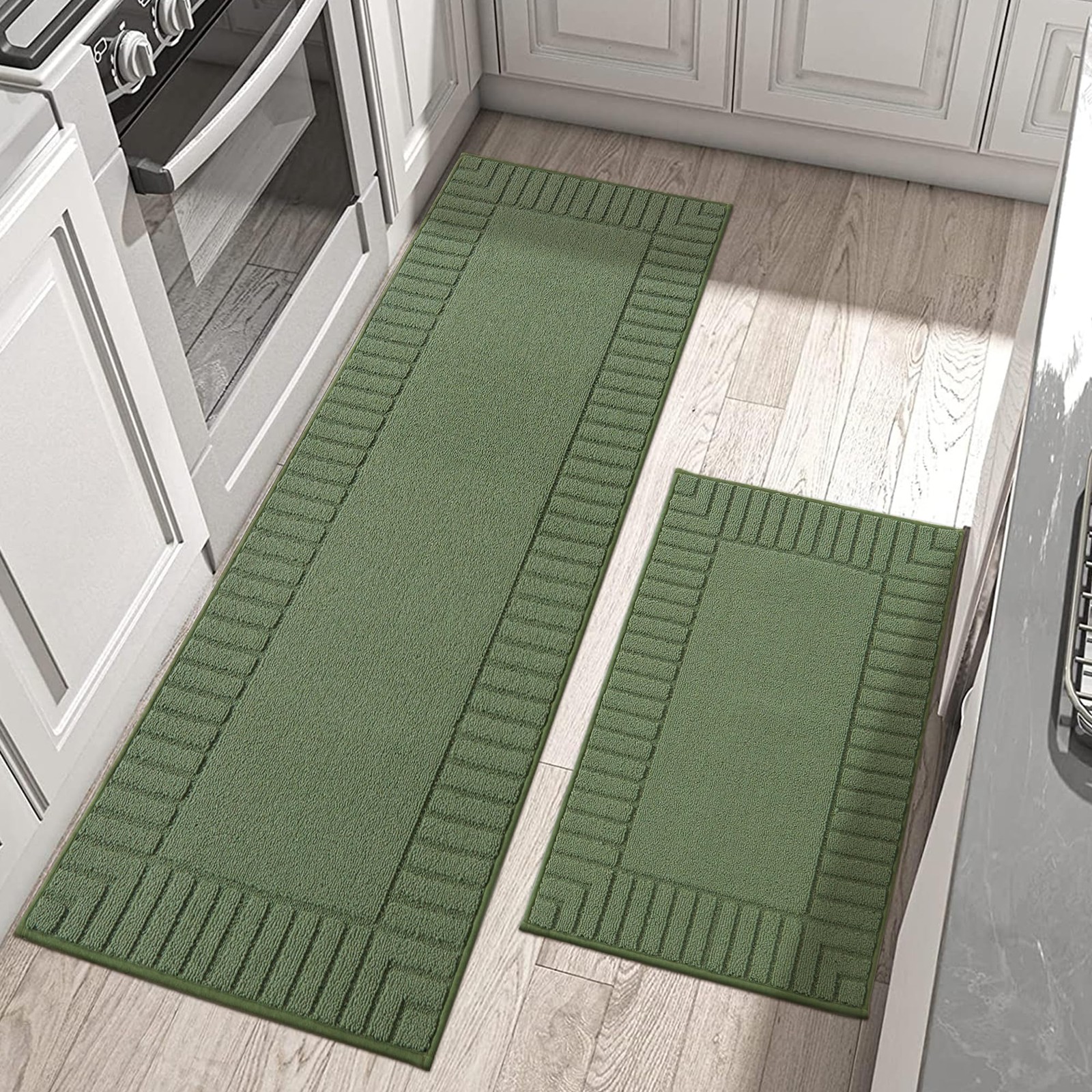 -Kitchen-Rugs-Non-Slip-Kitchen-Mats-for-Floor Machine Washable Kitchen Rugs 2...