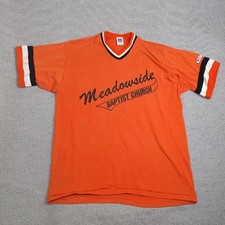 Russell Athletic Jersey Shirt Mens XL Orange Excellent Meadowside 61 USA Made