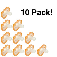 10 Pack JollyPop Newborn Pacifier, Unscented, for Babies without Teeth, Orange
