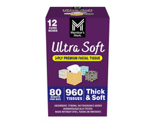 Member's Mark Ultra Soft 3-Ply Facial Tissues 12 Boxes 80 Ct Each