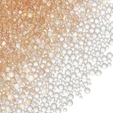 200g 1-3mm Glass Bubble Beads Iridescent No Hole Water Droplet Ball Champagne