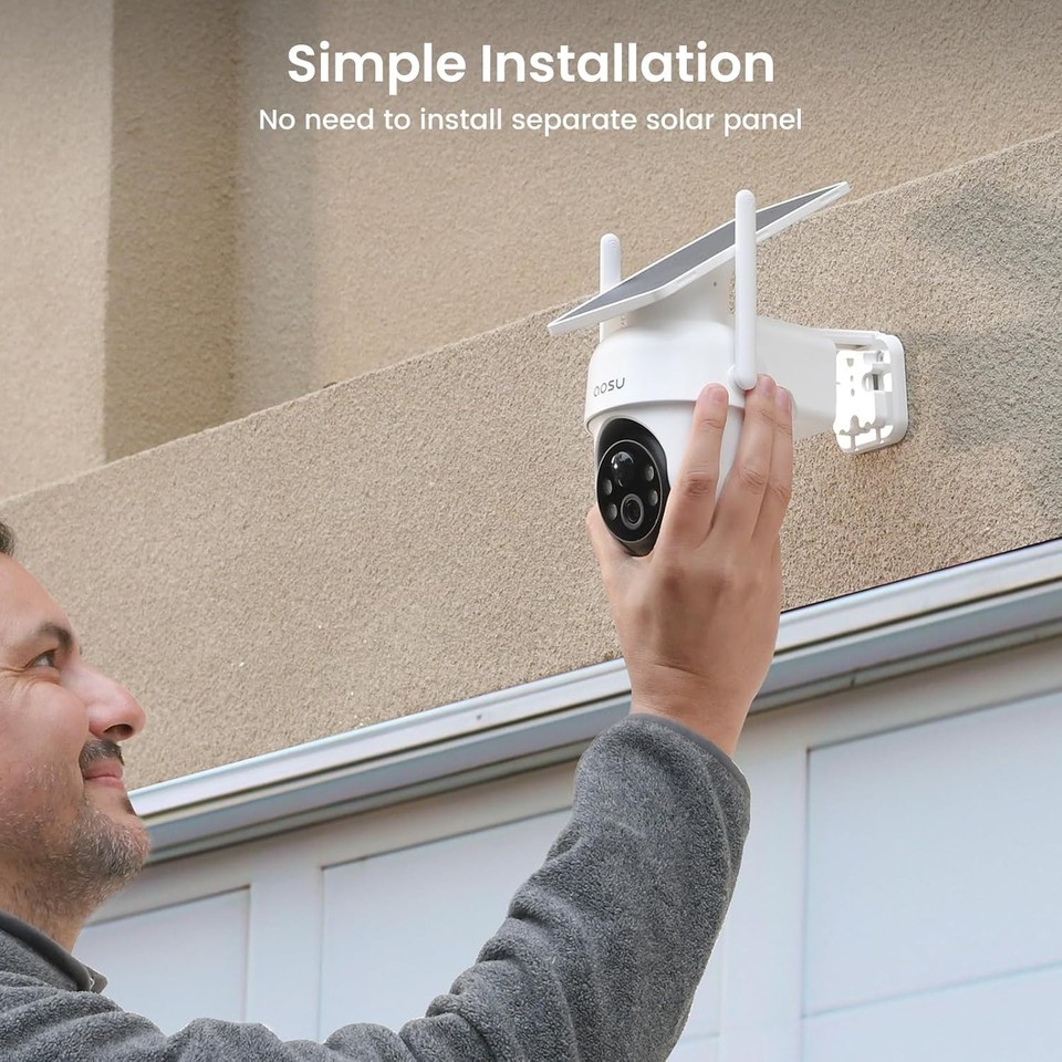 AOSU Solar Security Cameras Outdoor Wireless 2 Cam-Kit 2K Night Vision ...