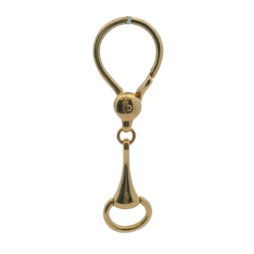 Llavero estilo ecuestre vintage sólido de oro amarillo de 18 quilates