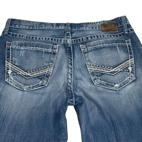 BKE Denim Tyler Straight Jeans Herren Größe 34 Used-Waschung Freizeit 34 x 30 - Bild 5 von 12