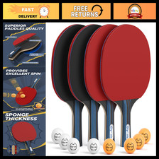Table Tennis Paddle Set with Balls & Storage Case - Indoor/Outdoor Ping Pong Rac