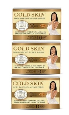 3X GOLD SKIN CLARIFYING BODY SOAP W ARGAN OIL 10 Days 180g ORIGINAL 3(Pcs)