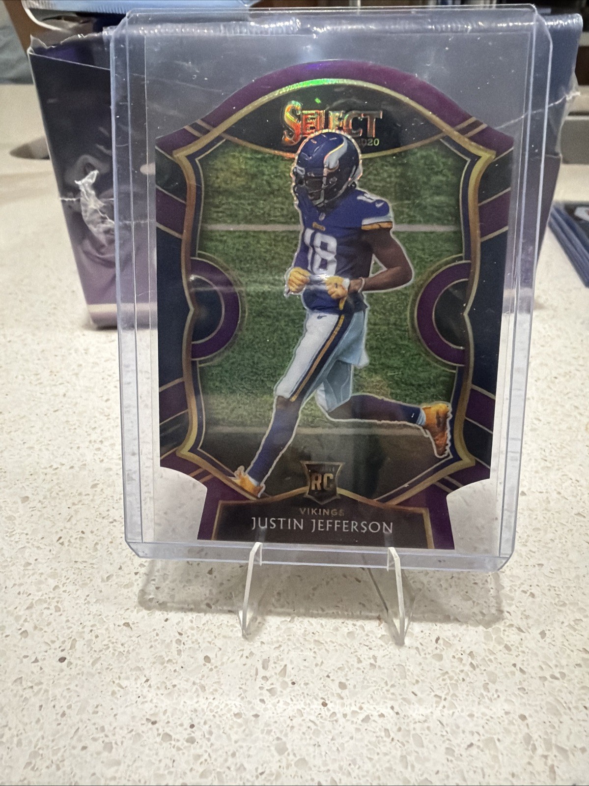 2020 Panini Select - Concourse Justin Jefferson #61 Purple Prizm Die-Cut (RC)