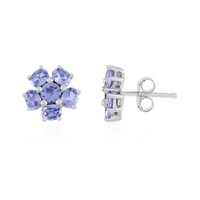 Cavill Tansanit Ohrringe 2,078Ct Platin Silber 925 BlüTen Design Violett